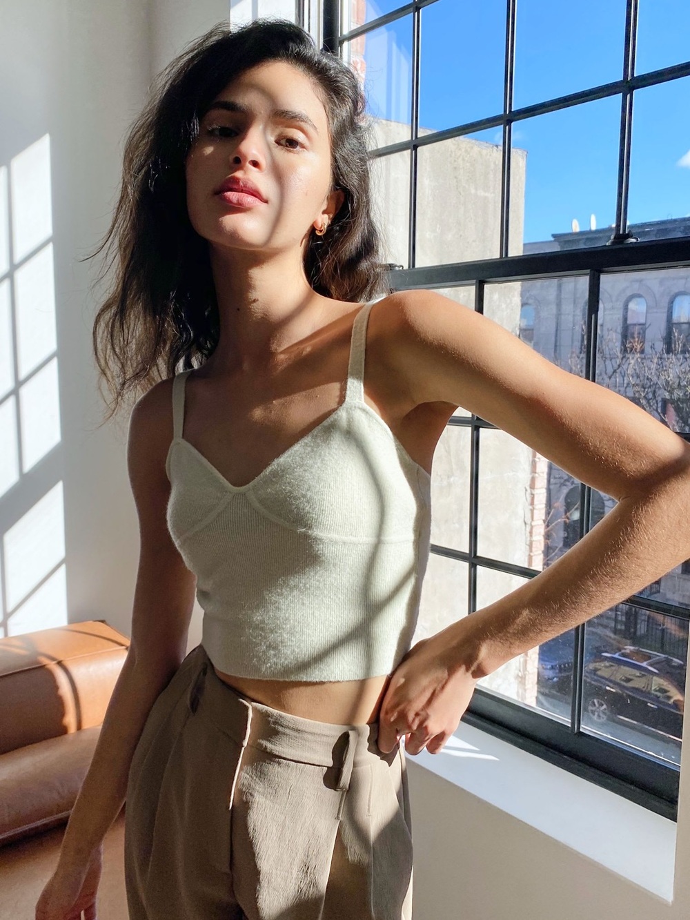 Wilfred Cream Knit Cropped Cami - Picture 1 of 8